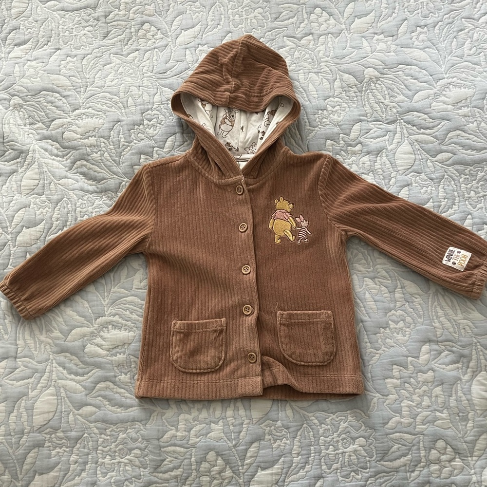 Disney Brown Hooded Kids Sweatshirt with Winnie the Pooh Design